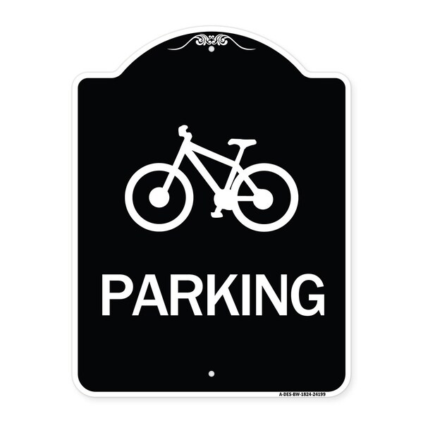 D4-3 Bicycle Parking Bicycle Parking Heavy-Gauge Aluminum Sign, 24" x 18", BW-1824-24199